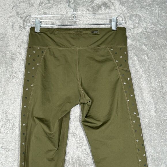 Nike Pants Womens Medium Olive Green Polka Dot Power Racer Flash Running Tights - Picture 5 of 9